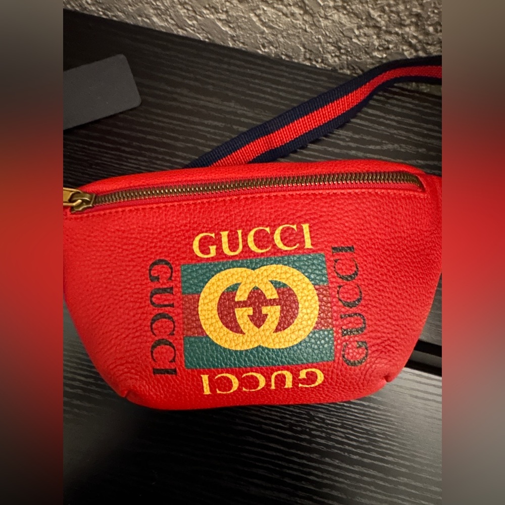Authentic Red Gucci Belt Bag Bum Bag